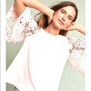 Anthropologie Eri + Ali Samara White Lace Top